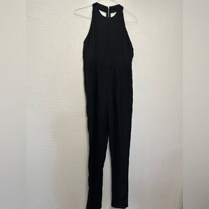 Caribbean Queen Black Halter Jumpsuit with Tapered Legs